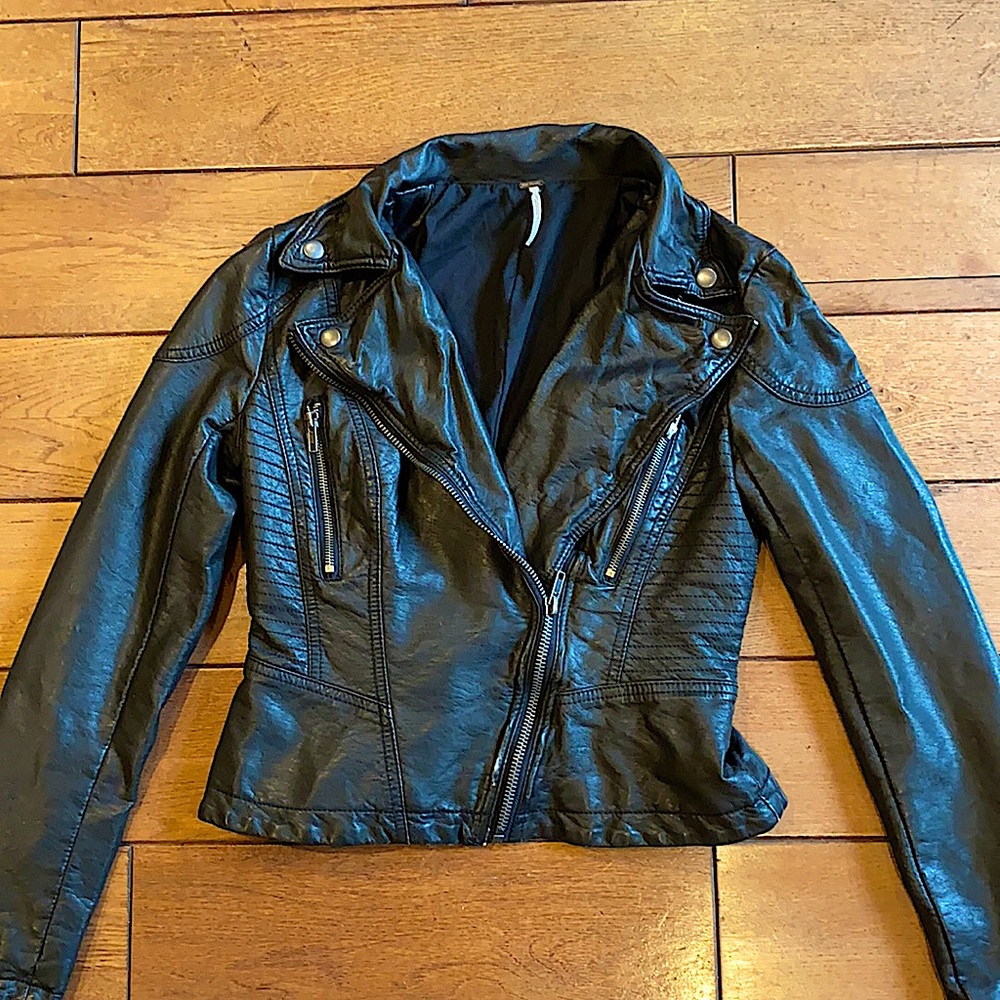 Free People ( not real leather ) jacket size 0